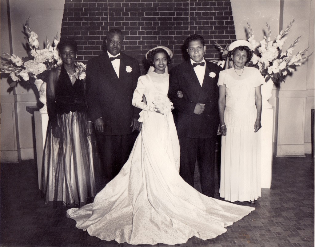 Wedding Party L. Allie V. Hodges Jefferson; Walter Louis Jefferson, Frances Louis Jefferson, Robert Terry, Ella Ellis Trice